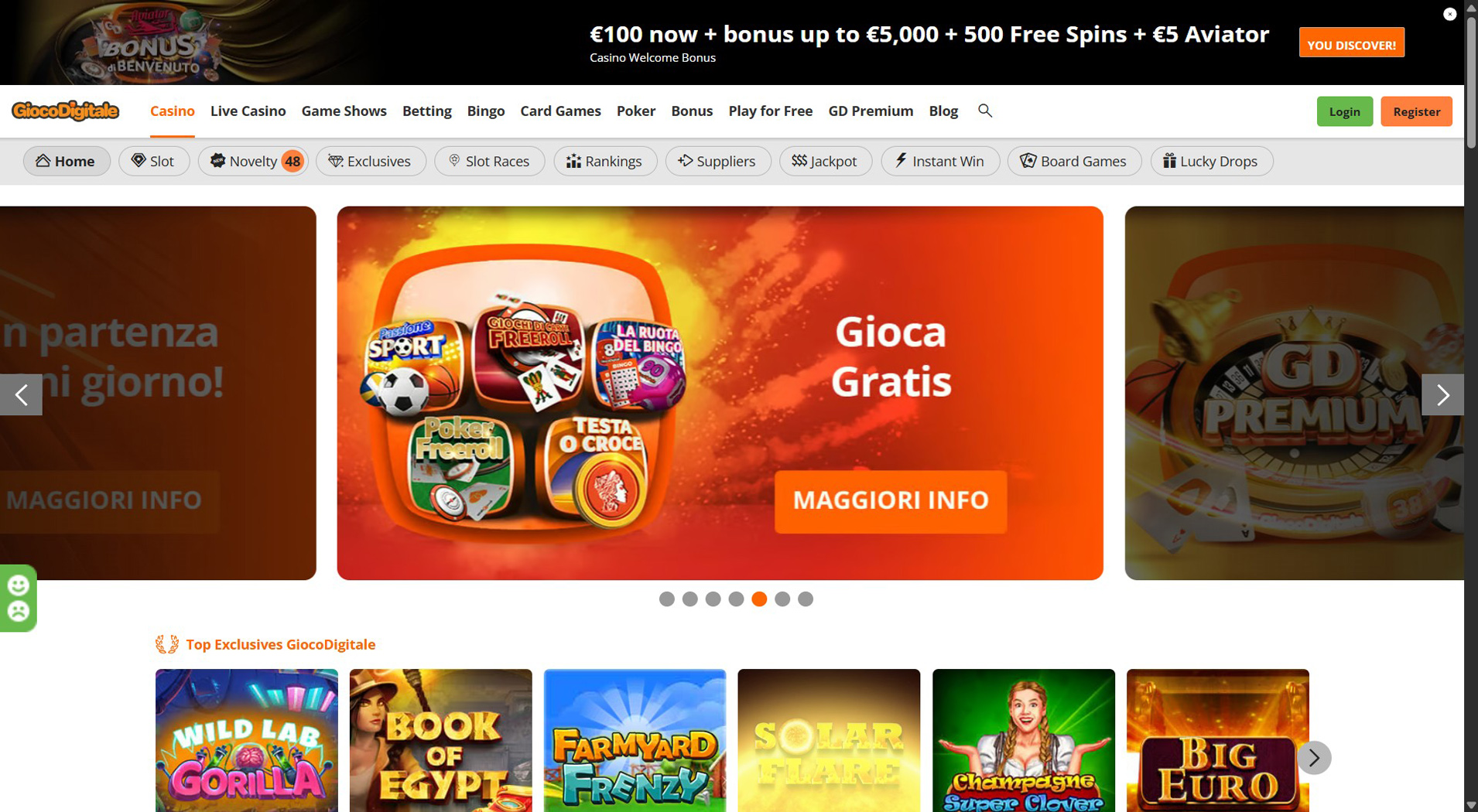8. Gioco Digitale- Bonus popolare del casinò online