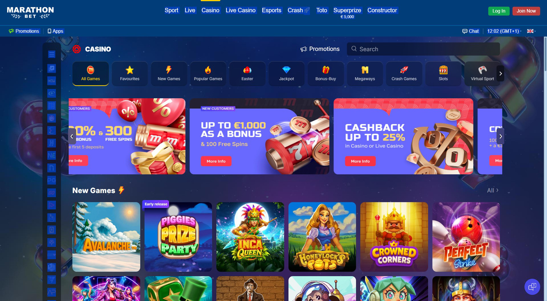 10. Marathonbet- Scelta affidabile del casinò online